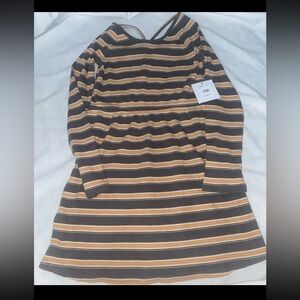 O'Neill Black and Tan Striped Top